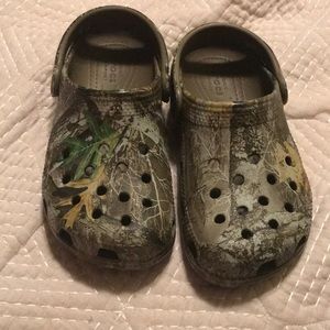 Toddler size 11 crocs, NEVER WORN. Tags removed.